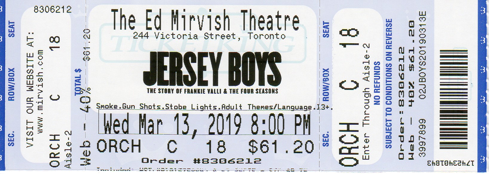 jersey boys theatre tickets